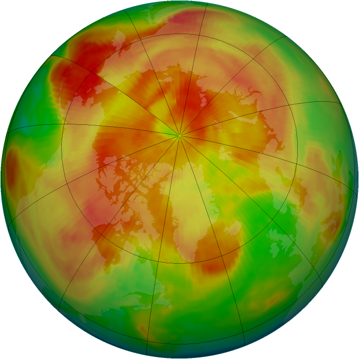 Arctic ozone map for 15 April 1983